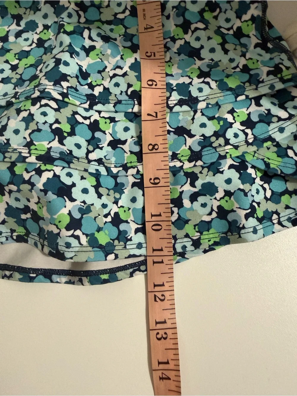 Athleta Girl Swing Skort Blue Green Floral design Sz. L 8-10